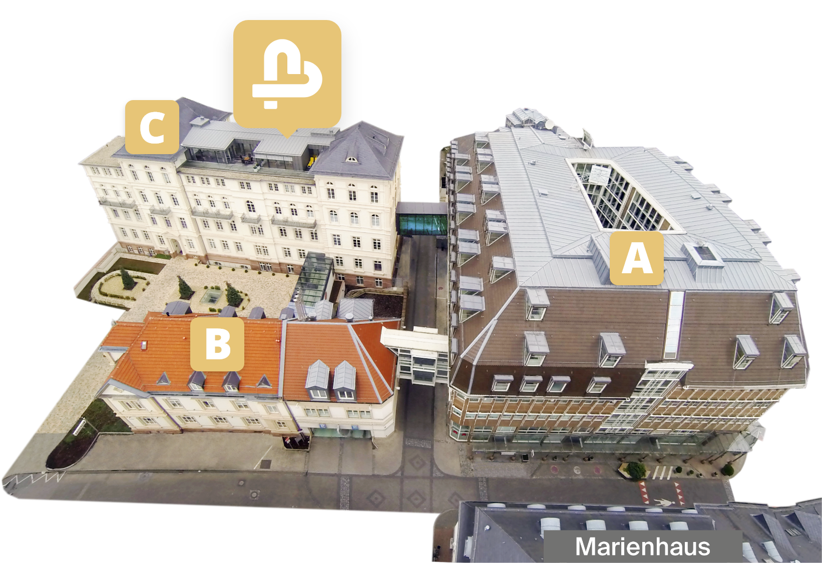 Picture of the Atos clinic from a bird's eye view