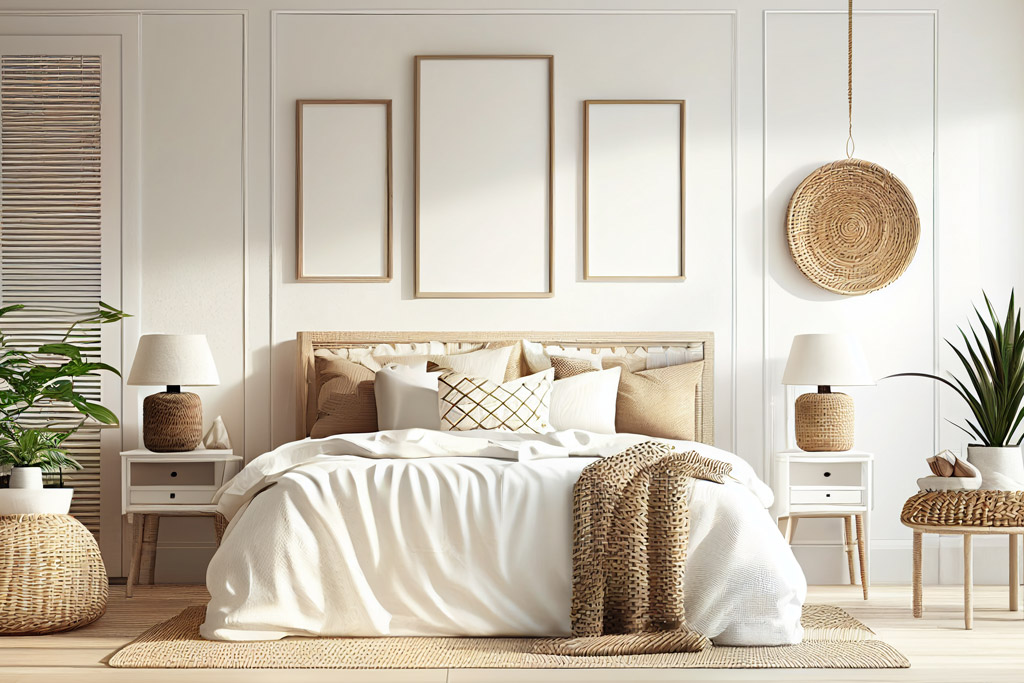 Picture of a beautiful hotel room in warm light