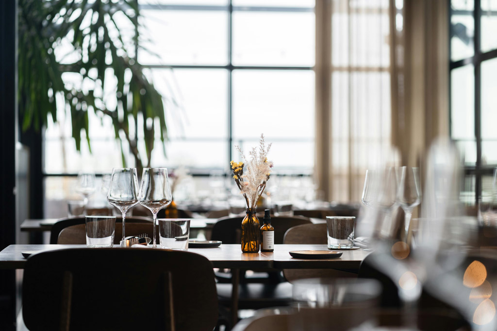 Dining table in a restaurant