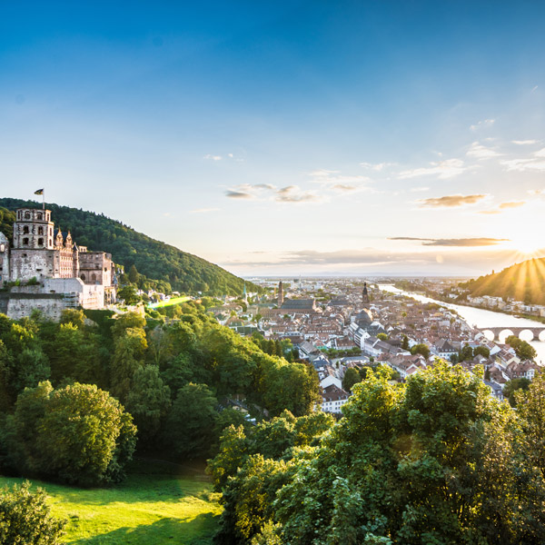 View of Heidelberg Castle and the old town